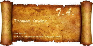 Thomas Andor névjegykártya